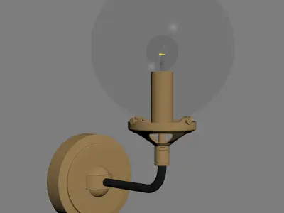 Bistro Globe Clear Glass Single Sconce Brass 3D model