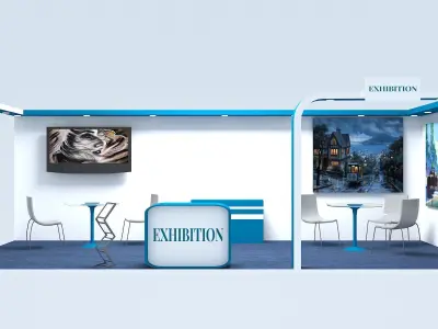 Exhibition Stall Low-poly 3D model