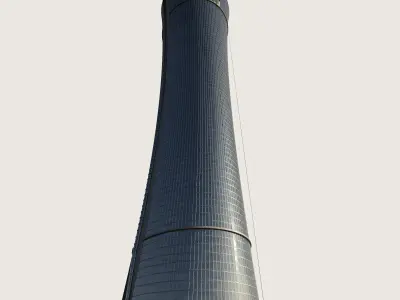 Building Skyscraper City Town Downtown Street Futuristic Utopia Low-poly 3D model