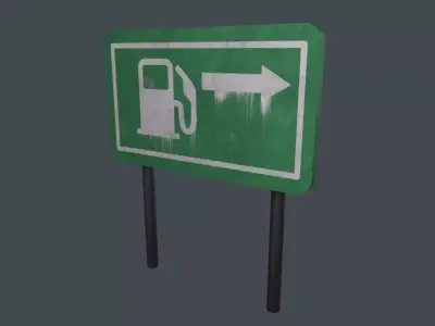 Gas station signboard 3D Model Low-poly 3D model