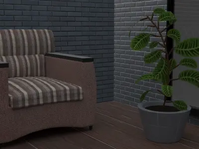 The Chair And The Plant 3D model