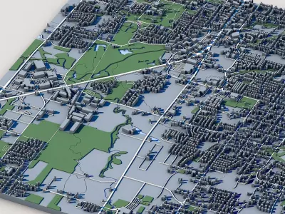 Providence Cityscape Utah Cache Valley Town Architecture 3D model