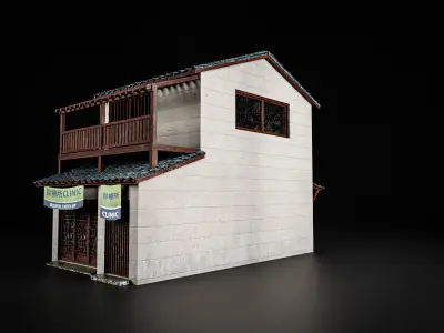 JAPANESE BUILDING 008 Low-poly 3D model