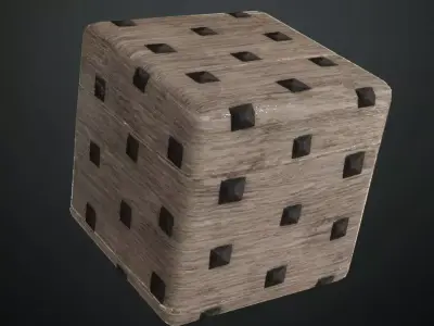 Medieval Studded Ash Wood Door PBR Seamless Texture