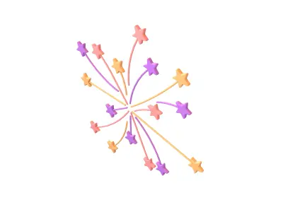 Fireworks Star Style Icon V1 004 Low-poly 3D model