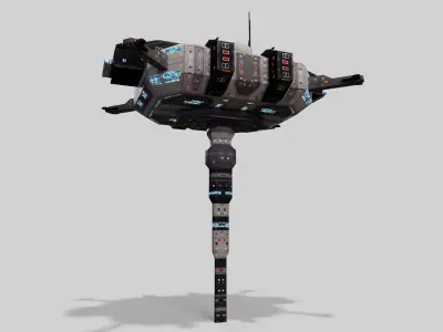 Sci-fi space dock Low-poly 3D model