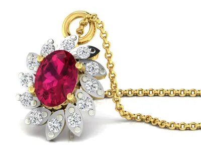 Pendants Collection sapphire and diamond pendant 3D print model