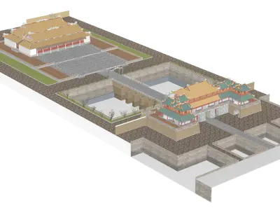 Meridian Gate  And Hall of Central Harmony  3D model