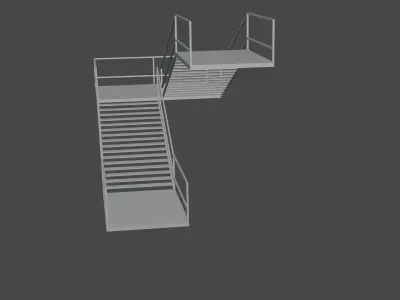 Old stairs  Free 3D model