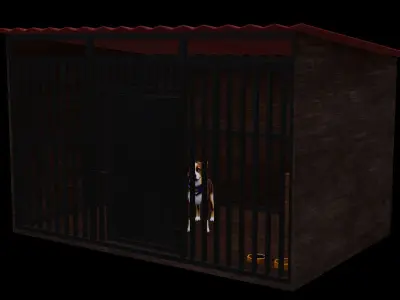 Dog house and 3 dogs low poly pack Low-poly 3D model