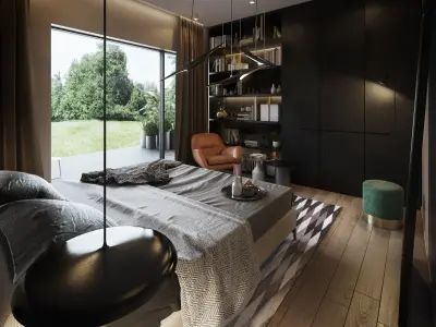 Bedroom Interior Scene for Cinema 4D and Vray 3D model