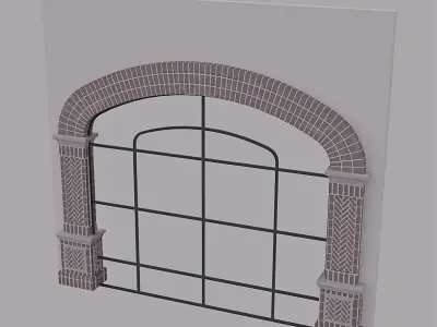 ARCHED WINDOW STOREFRONT FULL HEIGHT 3D model
