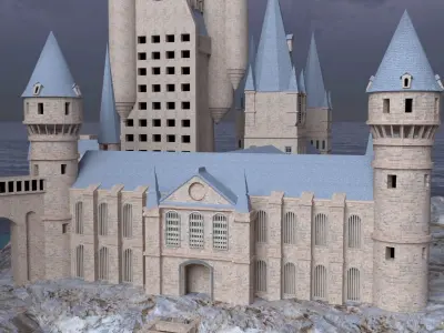 Magic Castle in Wizarding world 3D model 3D model