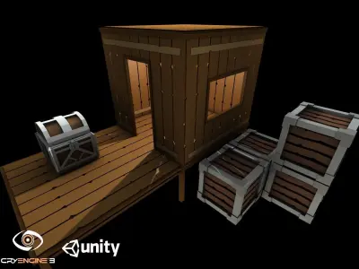 Survival Assets Pack Low Poly Game Ready Low-poly 3D model