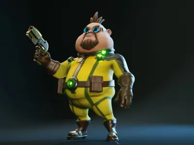 Game Character Evil Crazy Doc Low-poly 3D model