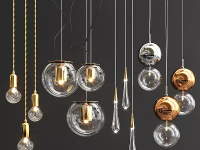 Collection of pendant lights 3 3D model