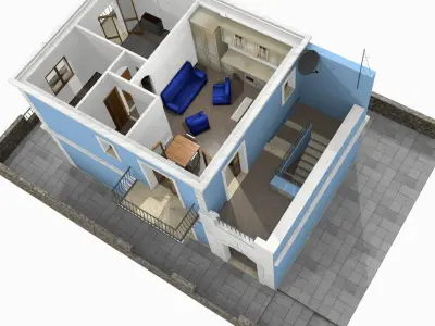 Tho Storey Building - House Low-poly 3D model