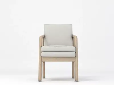 Tufeld Wood Armchair Beige 3D model