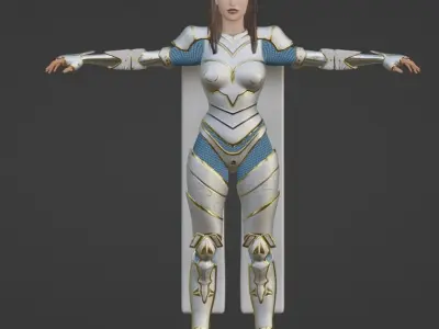 Cyber Punk Female Character Low-poly 3D model 3D model