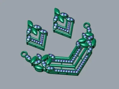 043 - Mangalsutra Pendant Set 1 3D print model