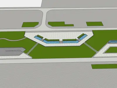 mini landscape park for housing society 3D model