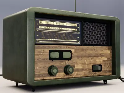 Vintage radio Free low-poly 3D model