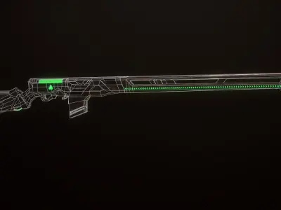 Sci-Fi Railgun Low-poly 3D model