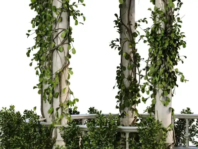 Garden Gazebo set 922 Low-poly 3D model