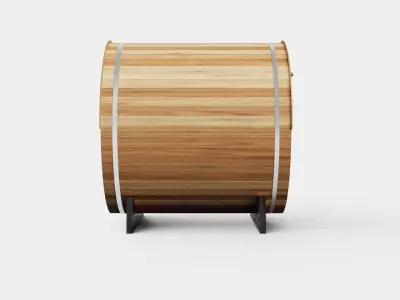 Barrel Sauna for 6 Person Low-poly 3D model purchase