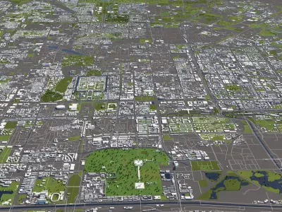 Beijing 50x50km City Map Model 3D model
