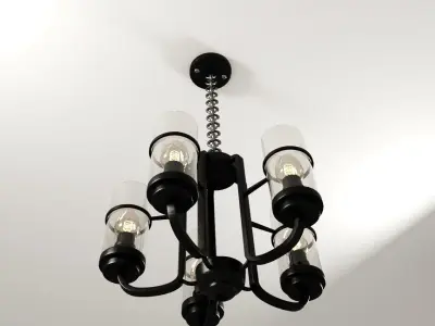 chandelier with four glass candle holders 3D model