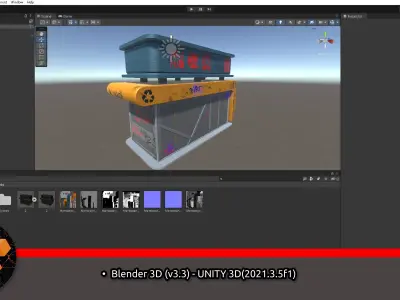 City building of the future  Low-poly 3D model