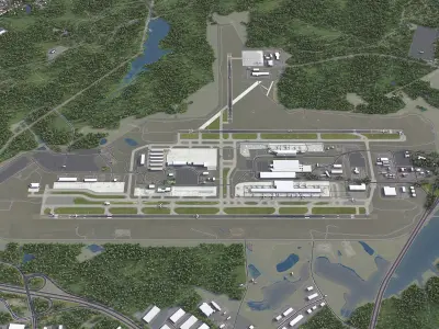 Raleigh - Durham Airport - RDU Low-poly 3D model