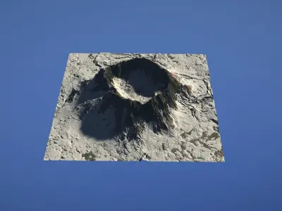 Landscape Environment Volcano Snow 37 Low-poly 3D model