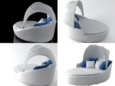 Lounge Chair and Footstool 3D model