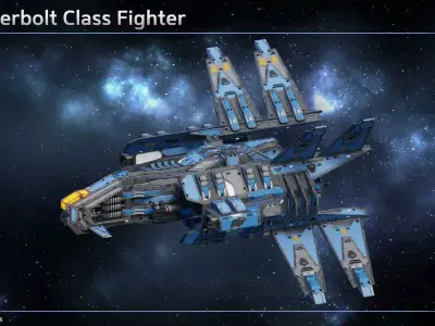 Spaceship Fighter Thunderbolt Reupload Low-poly 3D model