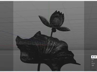 Budding lotus lotus lotus blooming animation 3D model