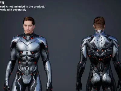 Robot Male 2 Low-poly 3D model