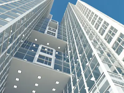 Office Building Tower Exterior And Interior 3D model