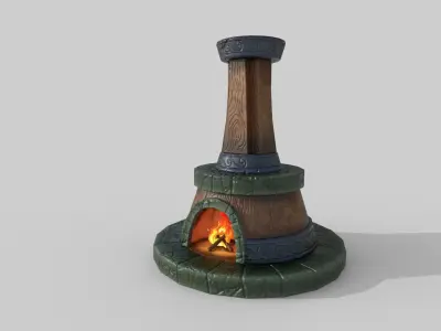 Fireplace lord of rings fire pit Low-poly 3D model