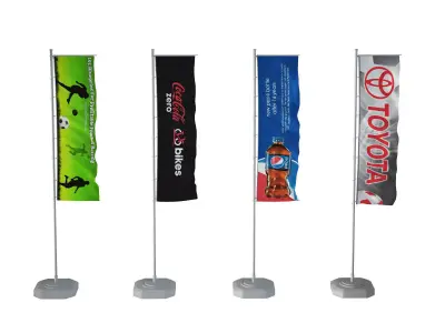 Banner flags 3D model