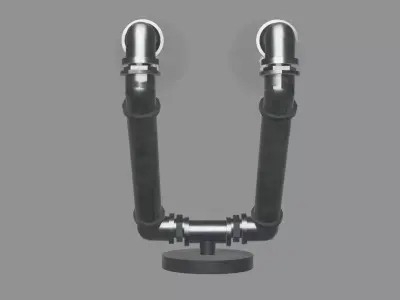 Industrial Pipe Fitting Wall Sconce with Edison Style Bulbs Free 3D model