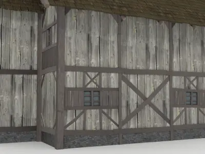 Wooden House Low-poly 3D model get
