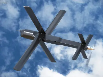  Tactical Loitering UAV Weapon in Flight Black 