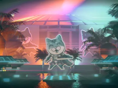 Stadium with alley shops 3D model