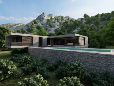 Casa Scene-villa-modern house 3D model