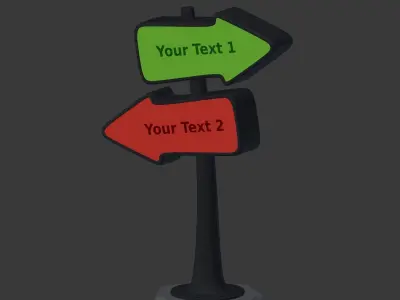 Cartoon Street Signs Low-poly 3D model