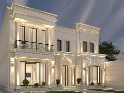 architecture luxury villa in dubai 3D model