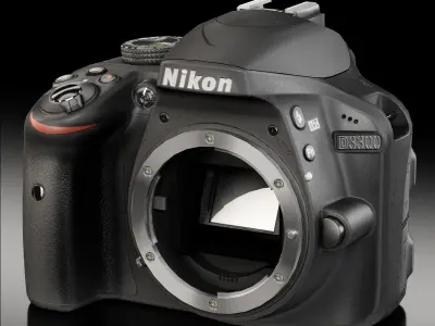 Nikon D3300 Body DSLR camera Low-poly 3D model