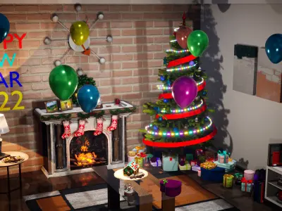 Christmas Package 120 Assets Low-poly 3D model